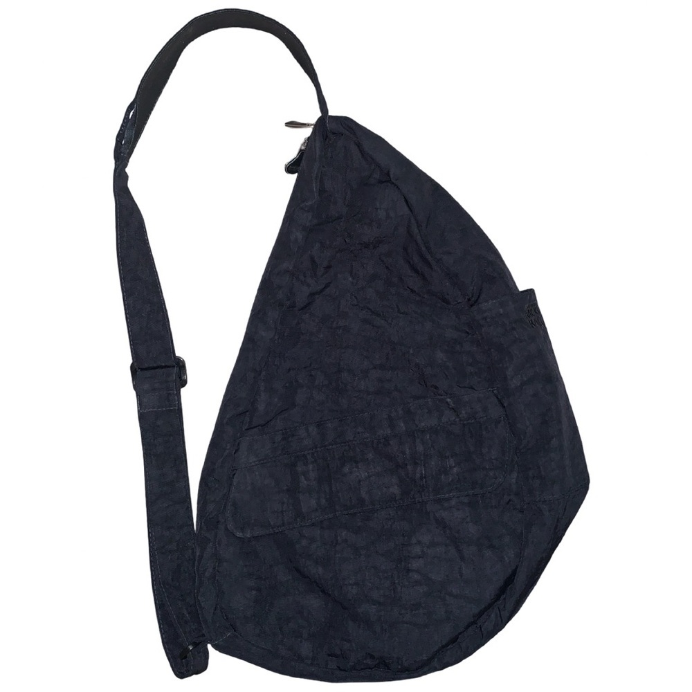 Ameribag Healthy Back Bag Crossbody Sling Backpack Black Nylon Distressed - Picture 2 of 9